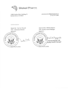 Certificate of Analysis