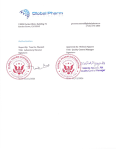 Certificate of Analysis