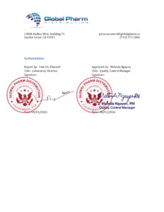 Certificate of Analysis